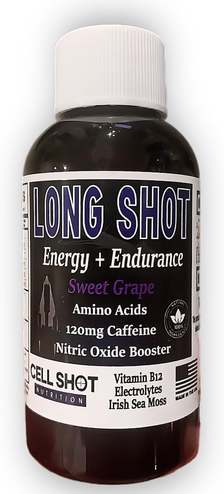 Sweet Grape Long Shot - 4 Pack - Nitric Oxide Booster, Caffeine, Nootropics, Electrolytes, Amino Acids - Natural Endurance and Performance Enhancement 2