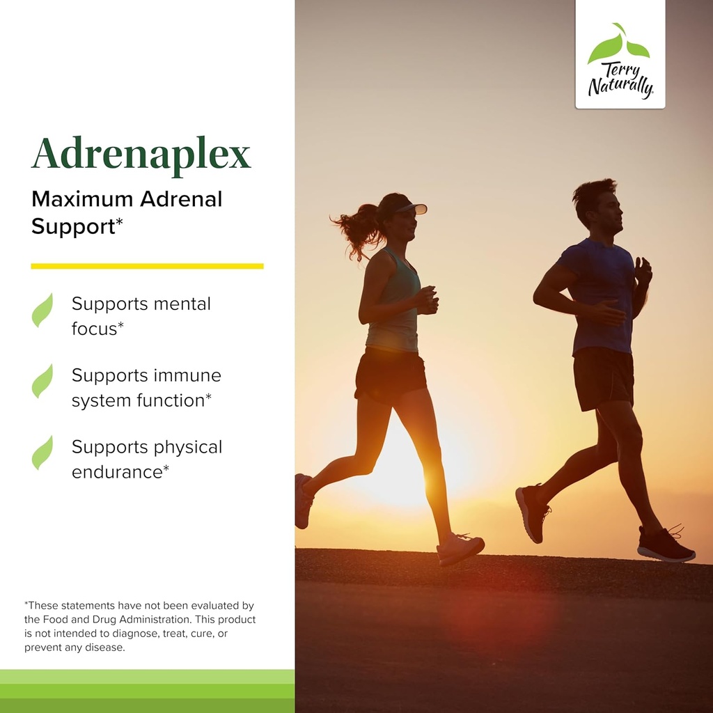 Terry Naturally Adrenaplex - Adrenal Gland Function Supplement - Glandular Support with Vitamins C & B6 - Supports Healthy Adrenal Function - Keep Out of Reach of Children - 60 Capsules (Pack of 2) 4