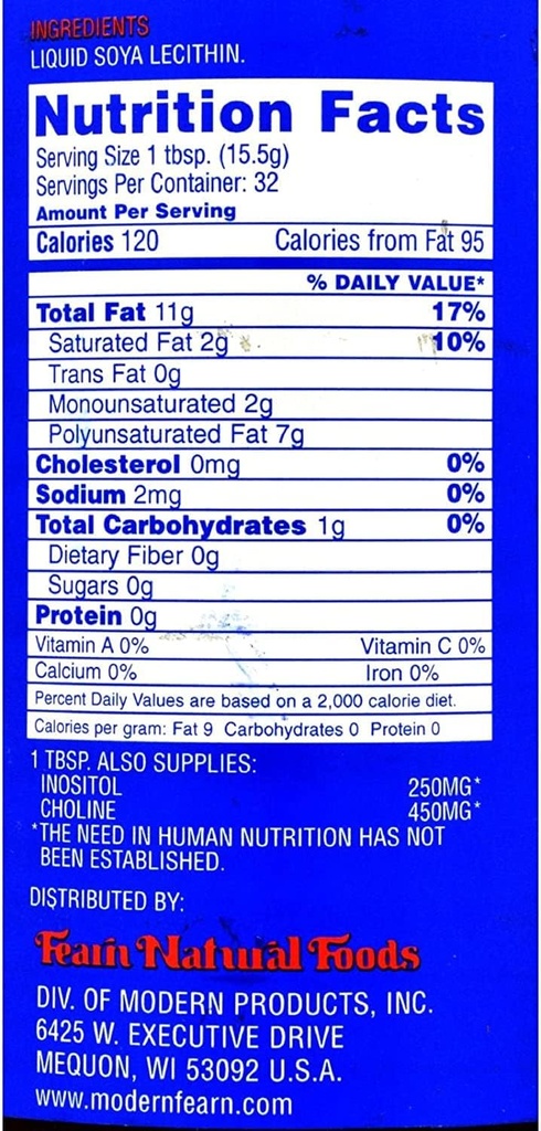 Fearn Natural Foods Liquid Lecithin, 16 Oz (Pack of 2) 2