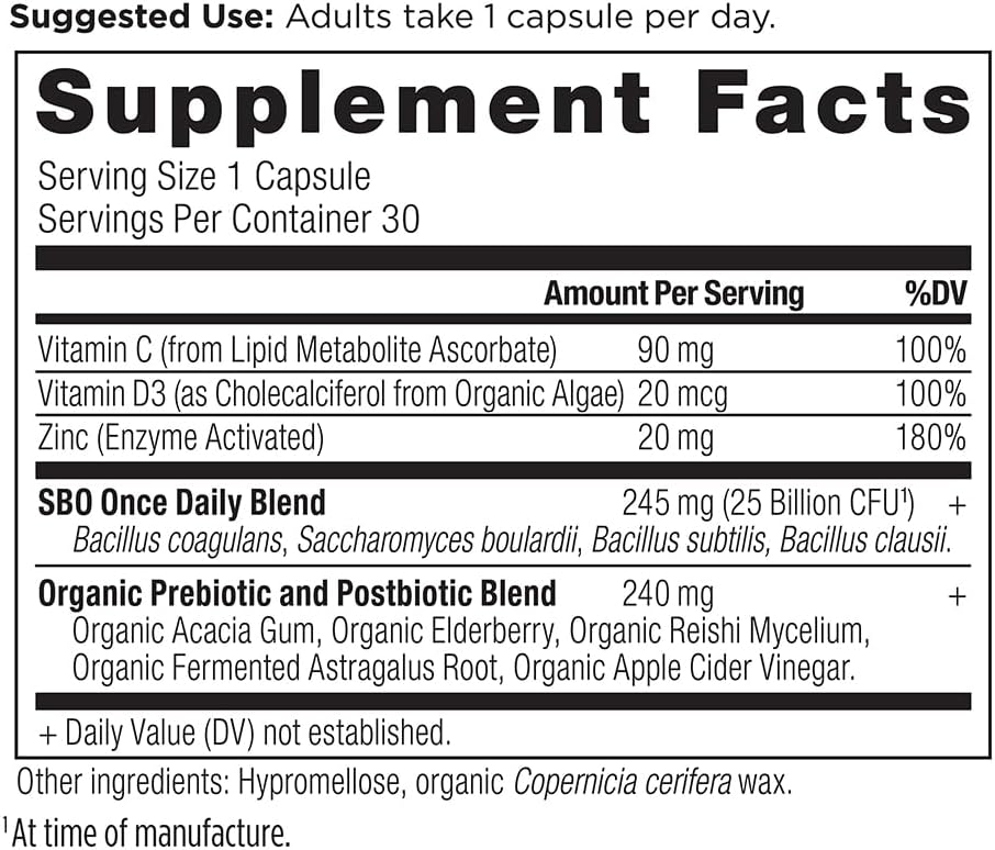Ancient Nutrition Probiotics for Immune Support, SBO Once Daily Probiotics with Vitamin C and Vitamin D, 30Ct for Healthy Digestion and Immune System Function Support, 25 Billion CFUs* 3