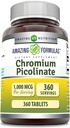 Amazing Formulas Chromium Picolinate | 1000 Mcg Tablets Supplement | Non-GMO | Gluten Free | Made in USA (3 Pack, 120 Count) 4