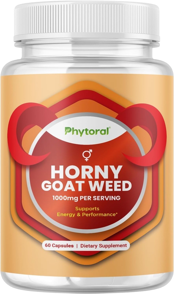 Pure Horny Goat Weed Extract with Maca Powder – Immune Support – Helps Increase Drive and Stamina – Booster for Men and Women Tongkat Ali Plus L-Arginine Increases Energy – 60 Capsules 2