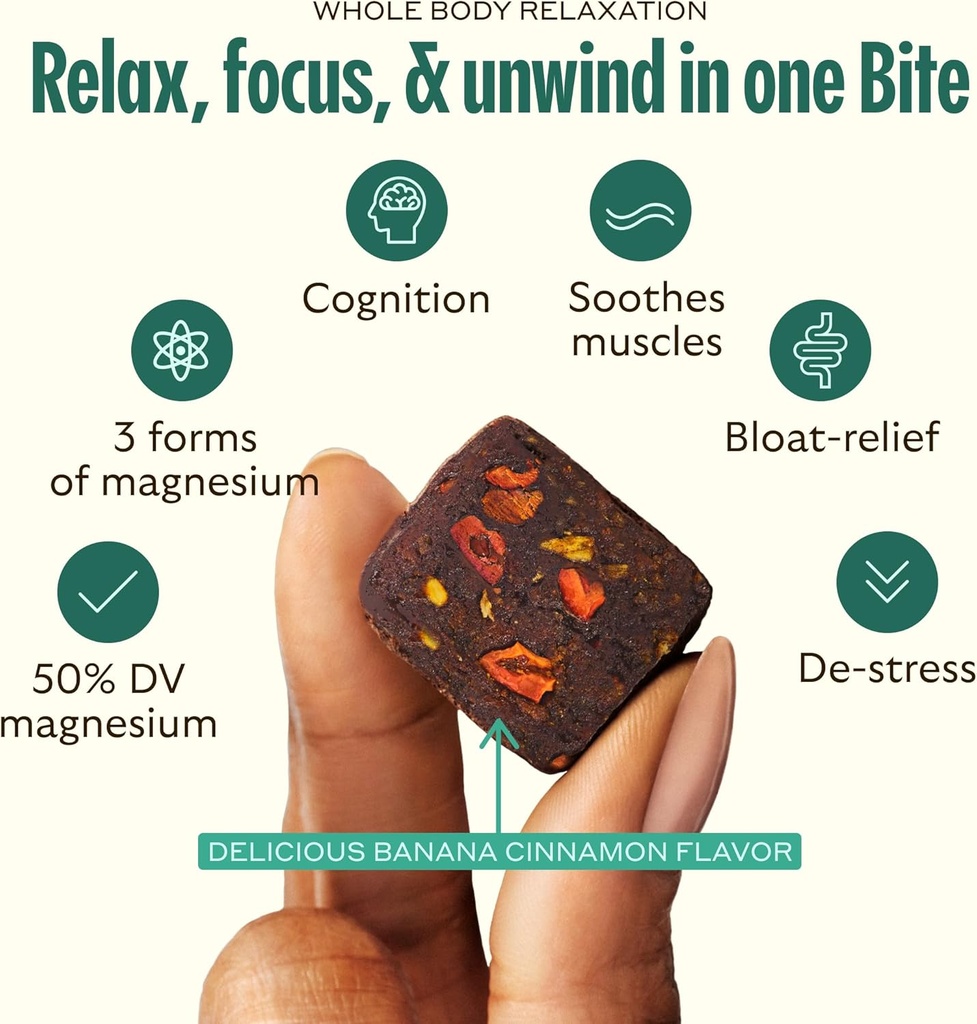 GEM Chill-Out Calm Bite | Supports Calm Mind & Clarity | Magnesium L-Threonate, Golden Chlorella, Lemon Balm | Holistic Non-Habit Forming | Gluten Free, Soy Free, Banana Cinnamon, 28 Servings 4