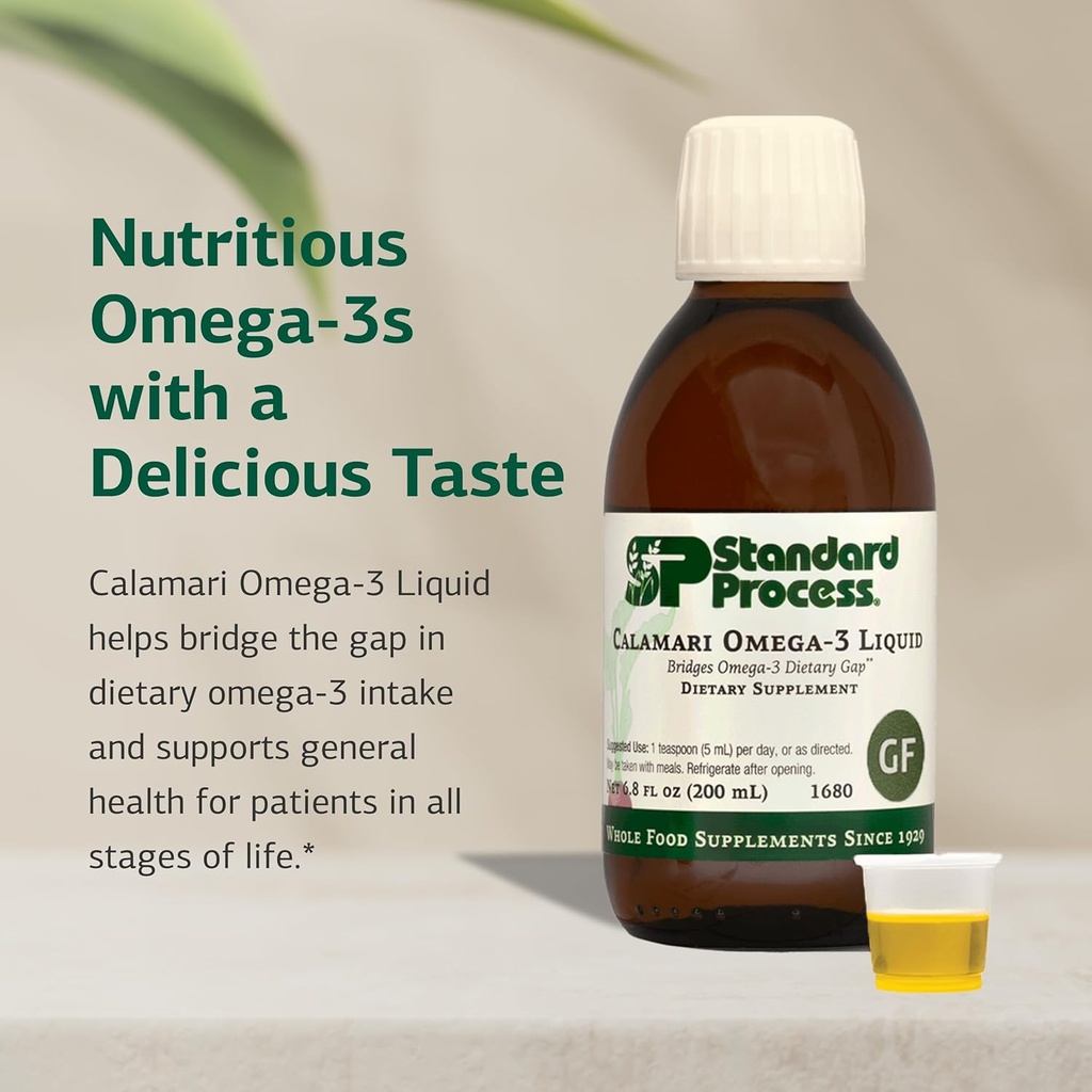 Standard Process Calamari Omega-3 Liquid - Supplement for Heart & Brain Health Support - Aids Skin Health - Gluten-Free, Non-Dairy & Non-Grain - 6.8 oz 4