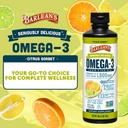 Barlean's Citrus Sorbet High Potency Omega 3 Fish Oil Liquid Supplement, 1500mg of EPA & DHA Fatty Acid, Smoothie Flavored & Burpless for Brain, Joint, & Heart Health, 16 oz 3