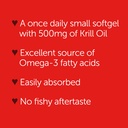 MegaRed Omega-3 Krill Oil 500mg Extra Strength softgels (40 Count in a Box) - Krill Oil No Fishy Aftertaste 6