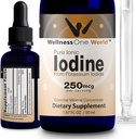 WellnessOne Iodine Drops for Thyroid Support - Fast Acting Liquid Iodine Supplement from Potassium Iodide - Great for Immunity & Cognition & Maximizes Iron Absorption - 1.67 fl oz 2