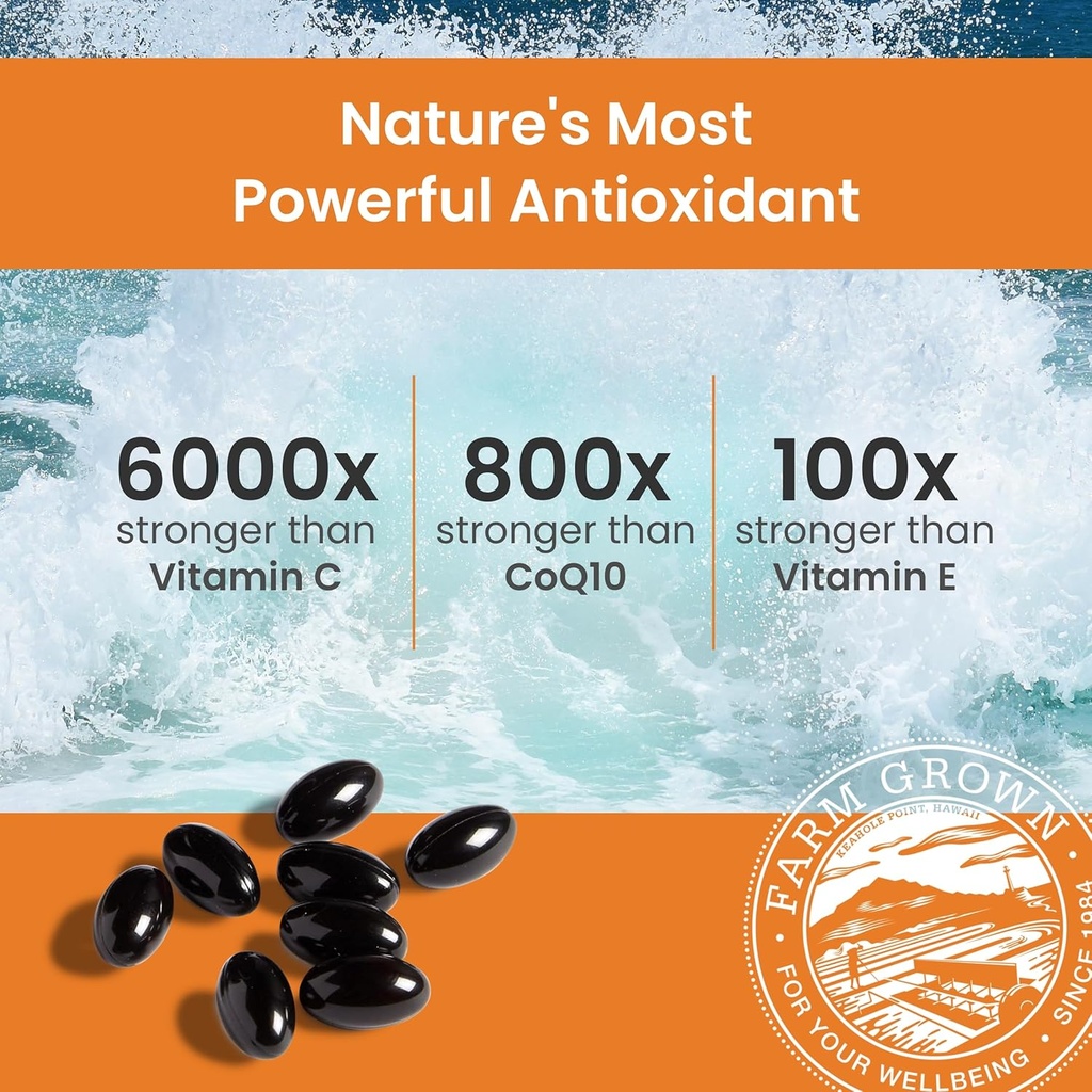 Nutrex Hawaii BioAstin Hawaiian Astaxanthin - 12mg, 60 Softgels - Farm-Direct Premium Antioxidant Supplement to Support Eye, Skin, Joint & Immune System Health - Non-GMO & Gluten-Free 5