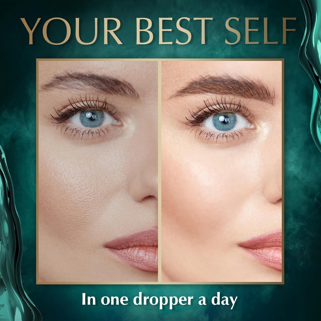 Liquid Collagen Peptides with Biotin Drops - 30,000mcg Collagen Liquid for Women and Men plus Biotin - Youthful Skin, Hair Growth, Strong Nails - Hair Vitamins for Hair Loss - Lemon Flavor - 2x2oz 4