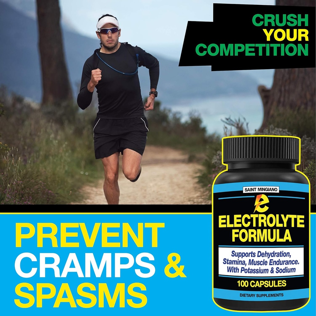Electrolyte Formula Supplements - Stops Cramping Fast - 100 Easy to Swallow Salt Capsules with 12 Ingredients from Natures Best Sources - Keto Friendly and Sugar Free! 3