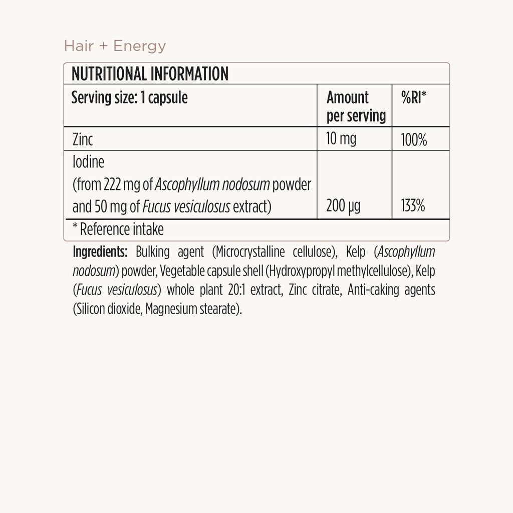 JSHealth Vitamins Hair + Energy Formula | Hair Vitamins for Women and Men with Iodine and Zinc | Supports Hair Strength, Energy Levels, and Healthy Hair Maintenance (60 Capsules Pack of 2) 6