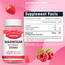 Magnesium Glycinate Gummies, High Absorption Magnesium Glycinate Supplements for Relaxation, Magnesium Chews for Adults and Kids, Raspberry Flavor 120 Count 3