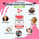 Magnesium Glycinate Gummies, High Absorption Magnesium Glycinate Supplements for Relaxation, Magnesium Chews for Adults and Kids, Raspberry Flavor 120 Count 4