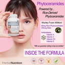 Phytoceramides Rice Based with Biotin Anti Aging Supplement, Wrinkle Remover and Facial Moisturizing with Phytoceramides Vitamin A, C, D and E, Two Bottle Pack, 120 Capsules 40mg, Gluten Free 4