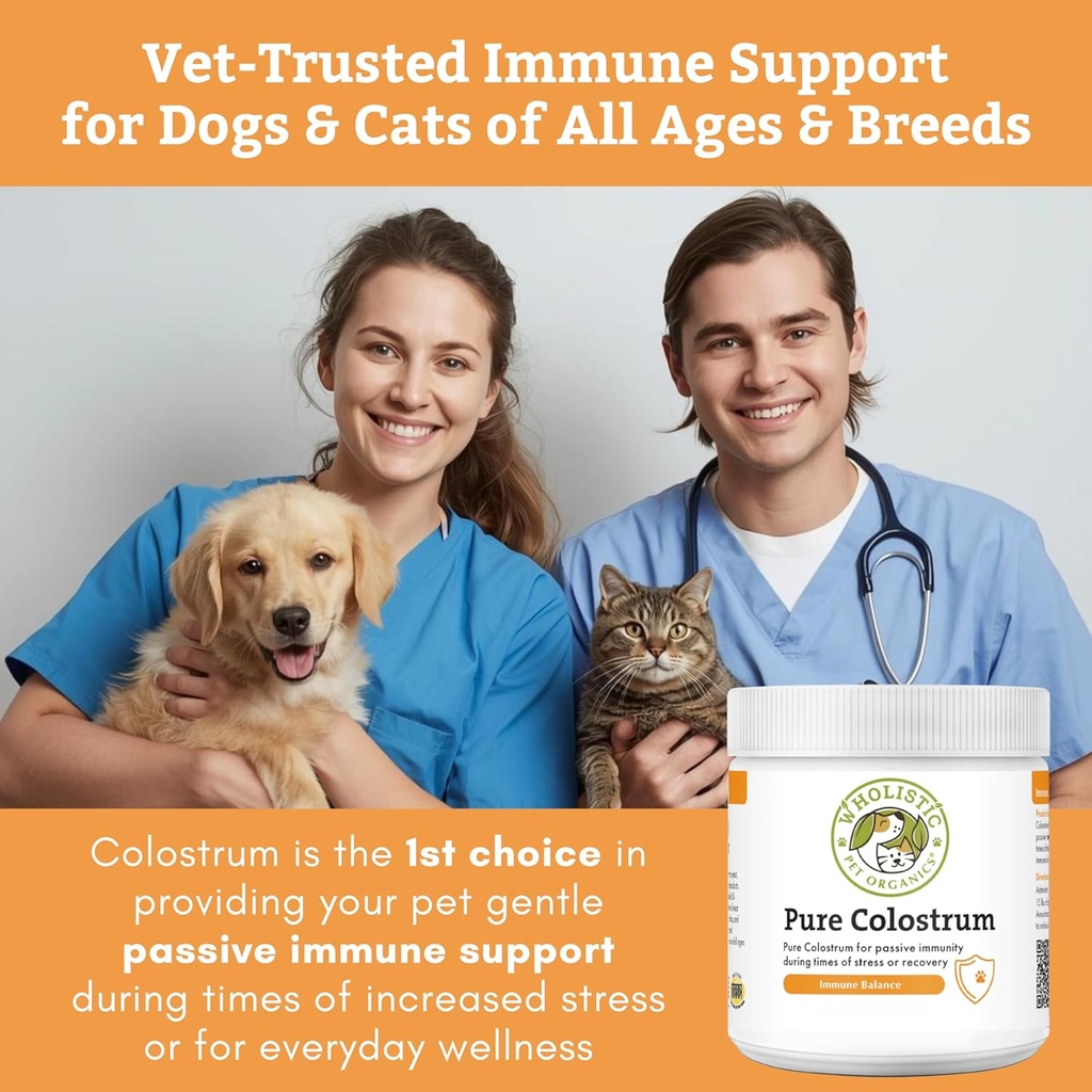 Wholistic Pet Organics Bovine Colostrum Powder - 1 Oz - Seasonal Dog Allergy Relief - Itch Relief for Dogs - Natural Anti Itch Supplement for Dogs - Made in USA - Alternative to Dog Allergy Chews 3