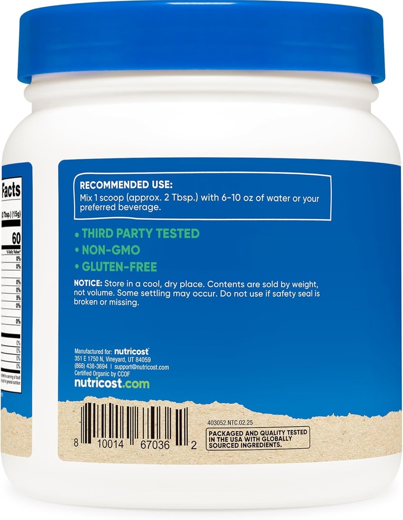 Nutricost Organic Maltodextrin Powder 1lb - Gluten Free, Non-GMO 5