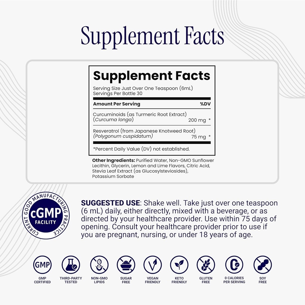 Rho Nutrition Liposomal Curcumin + Resveratrol (3 Pack) – Ultra High Absorption Liquid Curcumin Supplement – Promotes Joint Comfort, Mobility, Cellular Health and Overall Well-Being 4