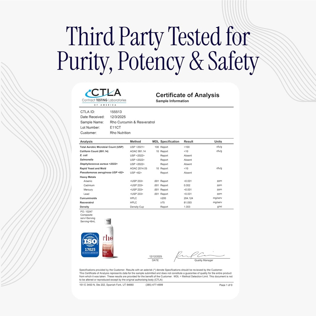 Rho Nutrition Liposomal Curcumin + Resveratrol (3 Pack) – Ultra High Absorption Liquid Curcumin Supplement – Promotes Joint Comfort, Mobility, Cellular Health and Overall Well-Being 6