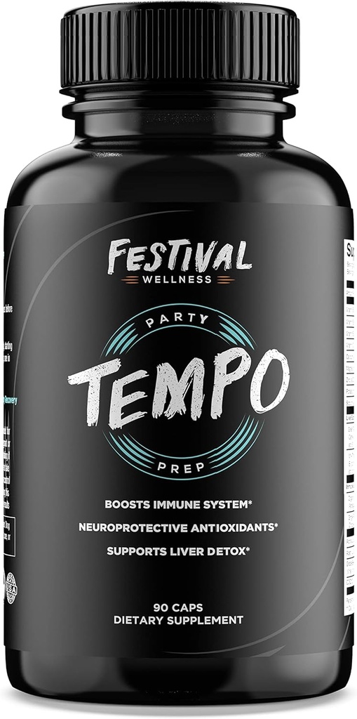 Tempo: Festival Prep | Immune Support | Pre-Festival, Rave, and Party Supplement | Neuroprotective + Boosts Immune System, Supports Liver Detox, Replenishes Electrolytes 2