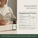 LiveWise Naturals Vitamin D3 with K2 Liquid Drops, All Natural, Non-GMO, USA Made, 1208 IU Vitamin D3 & 25 mcg K2, Supports Bone Health and Energy Levels, Infused with Peppermint, Olive, and MCT Oil 3