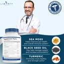 Sea Moss Black Seed Oil Ashwagandha Turmeric Bladderwrack Burdock - with Manuka, Honey Dandelion, ACV Black Pepper Gluten Free - 2-Pack 4