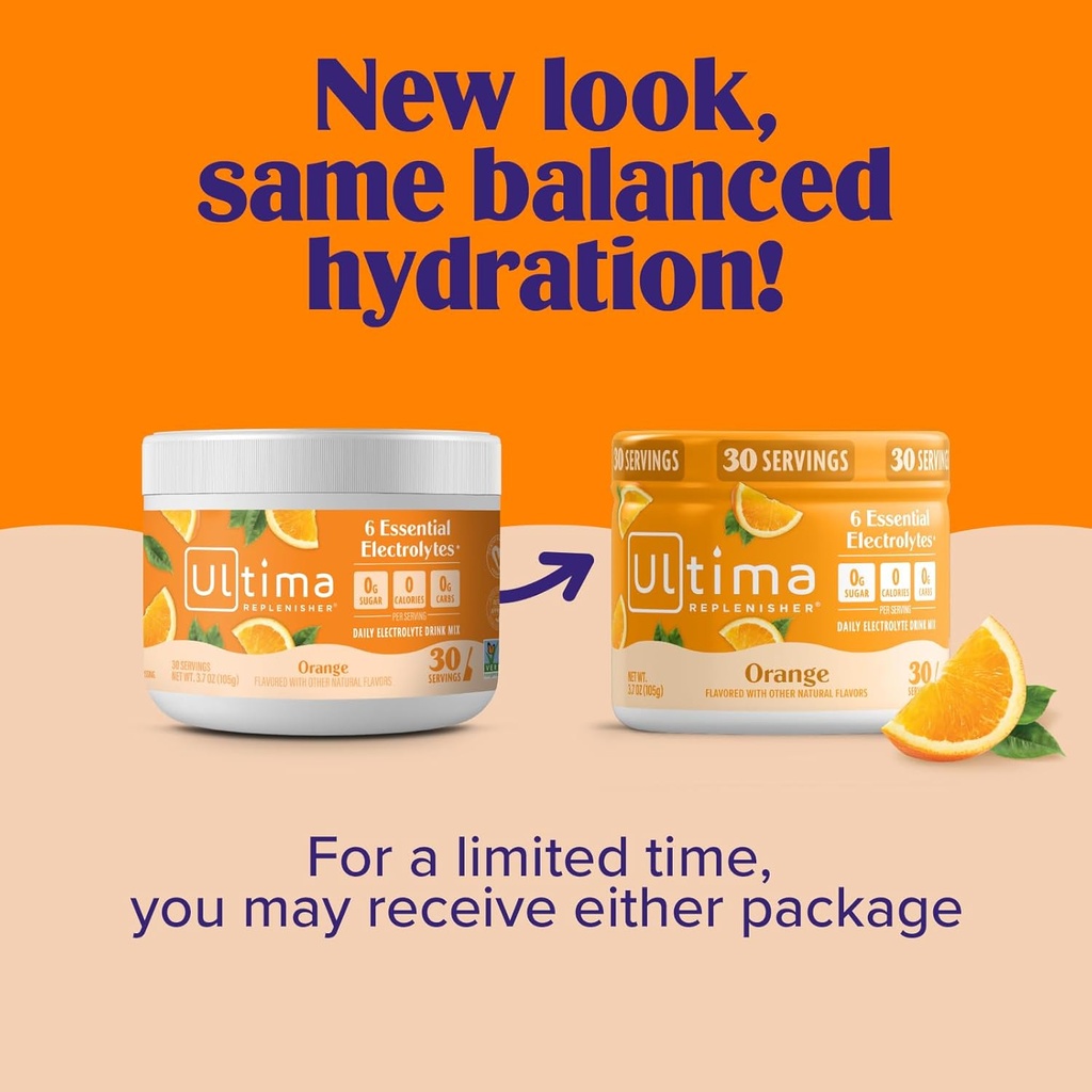 Ultima Replenisher Daily Electrolyte Powder Drink Mix – Sugar Free – Orange, 30 Servings – Hydration Powder with 6 Key Electrolytes and Trace Minerals – Keto Friendly, Vegan, Non-GMO 5
