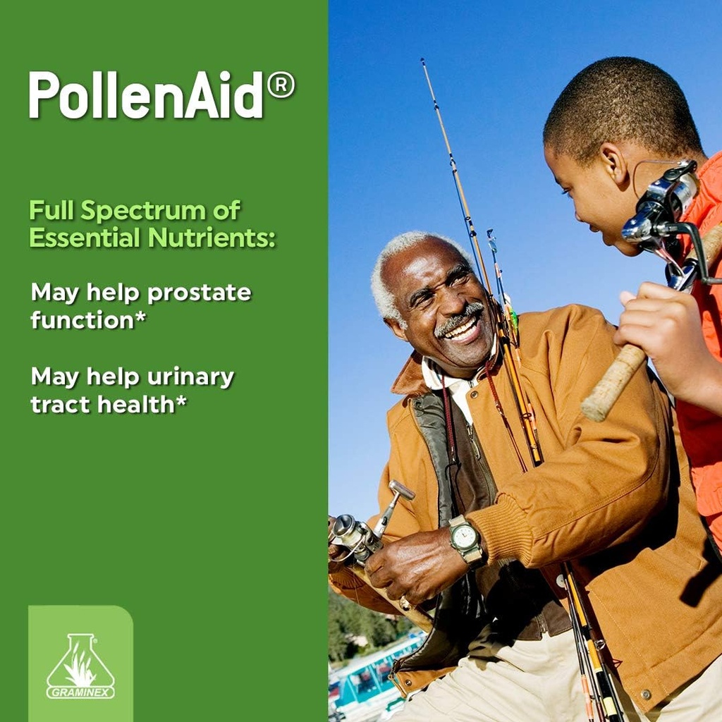 Graminex PollenAid Prostate Supplement: All Natural Prostate Support for Bladder Control & Urinary Tract Health, Rye Pollen Extract Made in USA, 90 Tablets (Pack of 2) 5