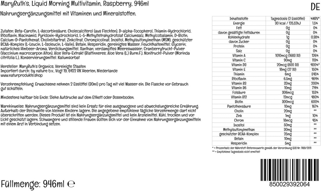 Multivitamin Multimineral for Women Men & Kids by MaryRuth's | No Added Sugar | Vegan Liquid Vitamins for Adults & Kids | Mens, Womens Multivitamin | Energy & Beauty Booster | Non-GMO | 32 Fl Oz 3