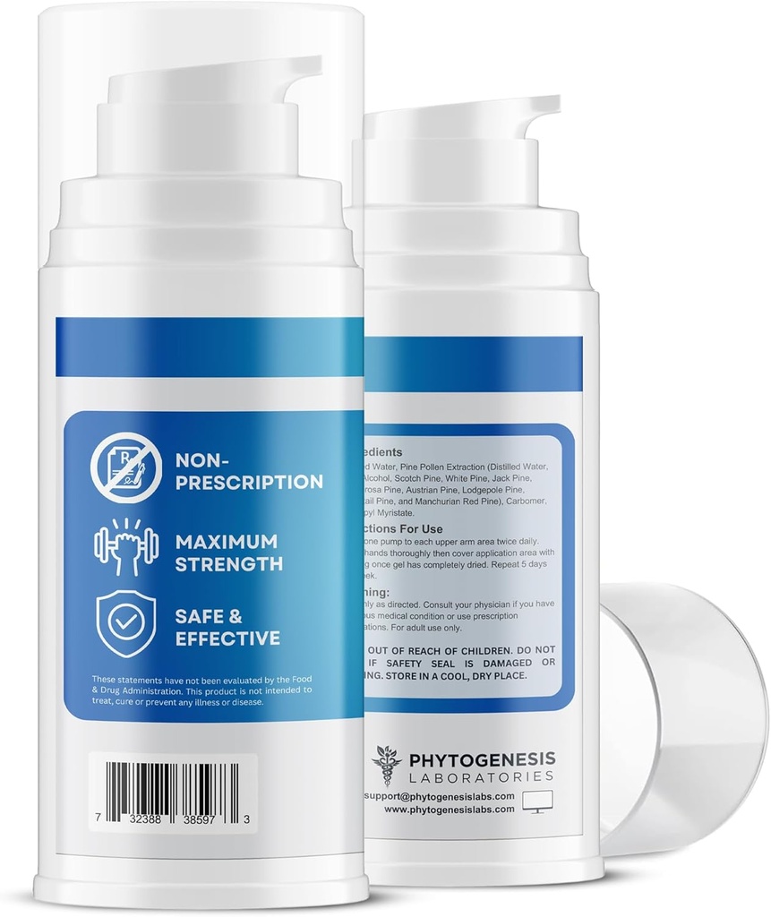 Natural Low-T Support Gel - T Booster for Men - Muscle Recovery, Energy Booster, Healthy Aging 4