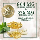 Omega 3 Fish Oil Pills 2400mg - Triple Strength Omega 3 Fish Oil Supplements - Best EPA & DHA Fatty Acids for Brain & Heart Health Support, Nature's Omega3 Supplement, 30 Day Supply - 60 Softgels 4