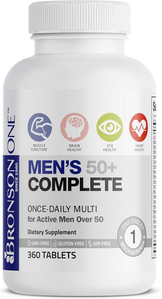 Bronson ONE Daily Mens 50+ Complete Multivitamin Multimineral, 360 Tablets 6
