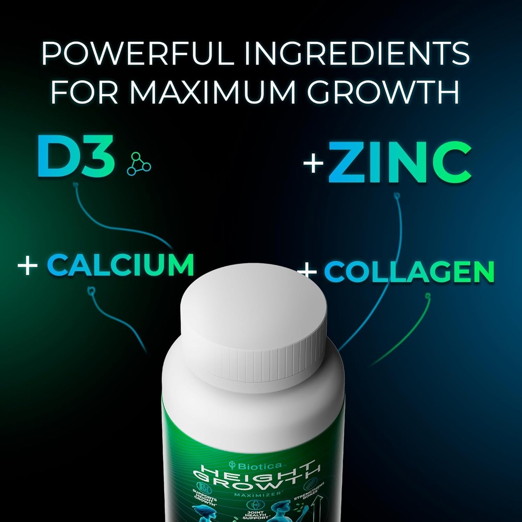 Height Growth Pills - Natural Hеight Growth Maximizer - Bone Up Calcium Supplement - Growth Factor Support, and Stature Development - Advanced Formula of Grow Pills 3