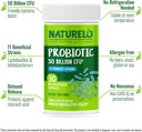 NATURELO Probiotics for Digestive Health - 50 Billion CFU, 11 Strains Daily Supplement - Boosts Immune System, Delayed Release, 30 Vegetarian Capsules 3