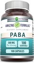 Amazing Formulas PABA 500 Mg Supplement | Capsules | Non-GMO | Gluten-Free | Made in USA (1 Pack | 100 Count) 2