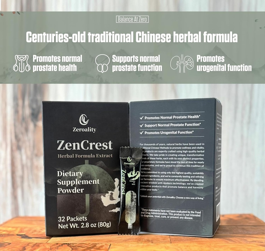 ZenCrest, Natural Herb Prostate Supplement, Traditional Chinese Herbal Formula, Promote Healthy Prostate, Promote Urogenital Function, No Side Effects, (64 Packets - 2 Boxes) 3