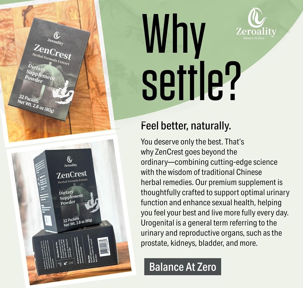 ZenCrest, Natural Herb Prostate Supplement, Traditional Chinese Herbal Formula, Promote Healthy Prostate, Promote Urogenital Function, No Side Effects, (64 Packets - 2 Boxes) 4