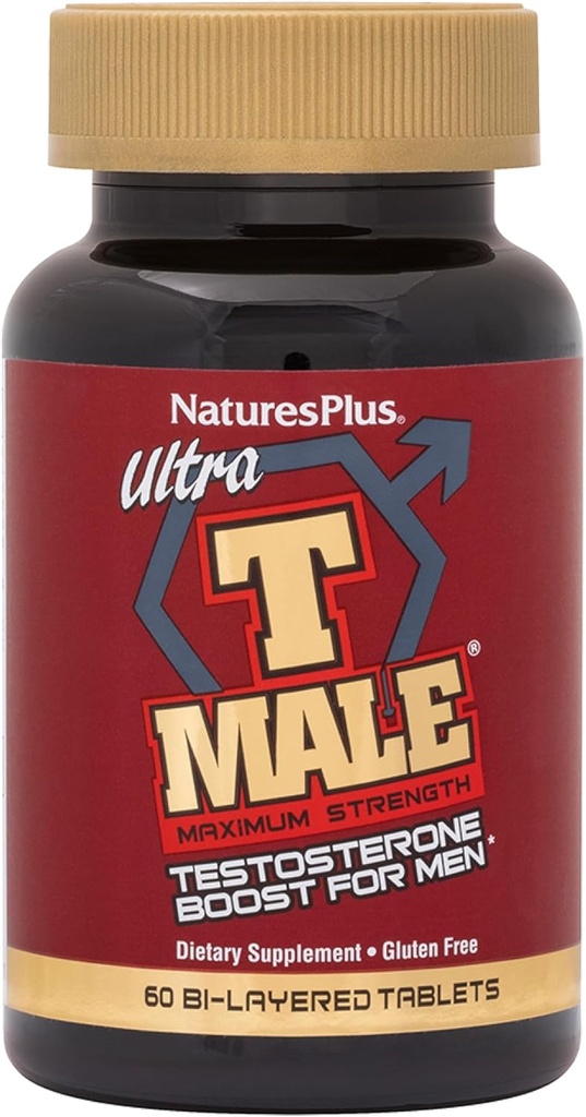NaturesPlus Ultra T Male, Extended Release - 60 Bi-layered Tablets - Supports Muscle Gain - Vegetarian, Gluten Free - 30 Servings 2