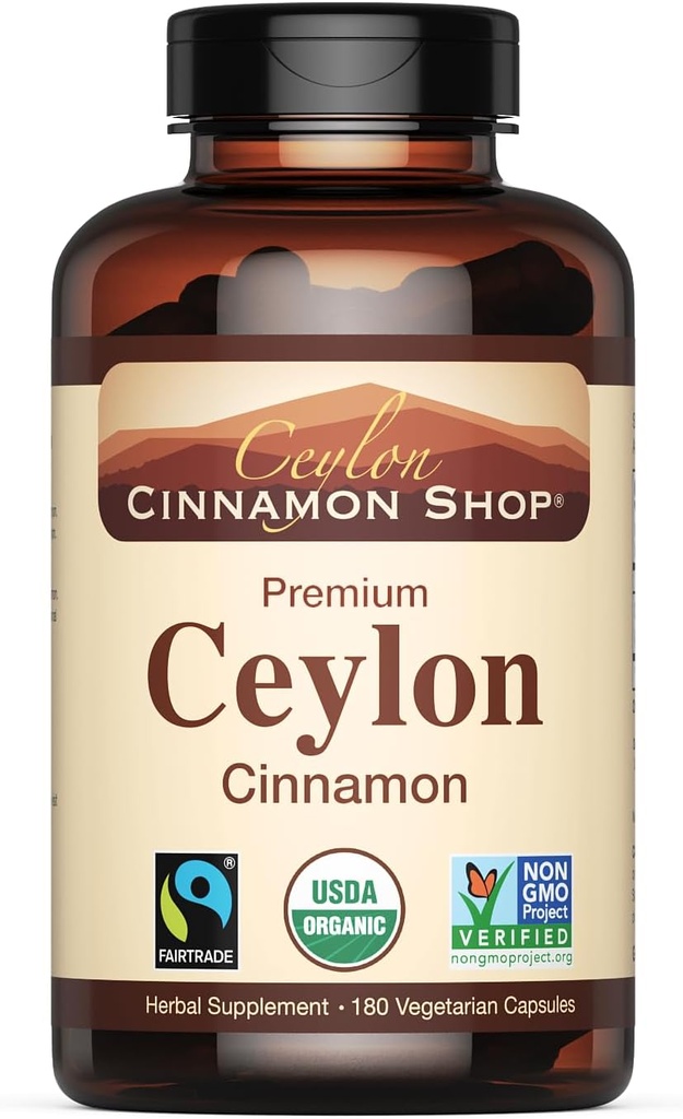 Ceylon Cinnamon Shop Organic Ceylon Cinnamon (100% Certified) Supplement, 180 Capsules, 3 Month Supply 2