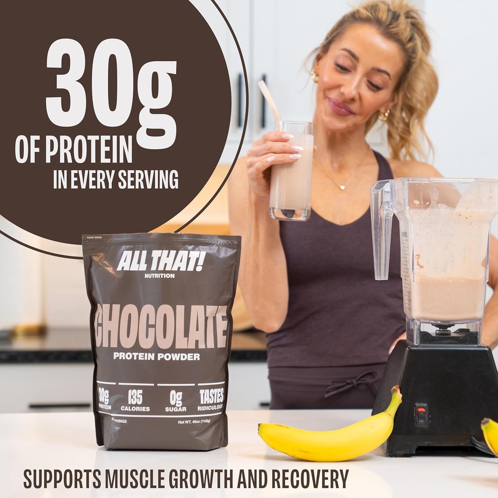 Chocolate Protein Powder, 30G of Whey Protein, Low Calorie & Fast-Absorbing, 0 Sugar, Soy-Free & Gluten-Free Protein Powder, 30 Servings 3