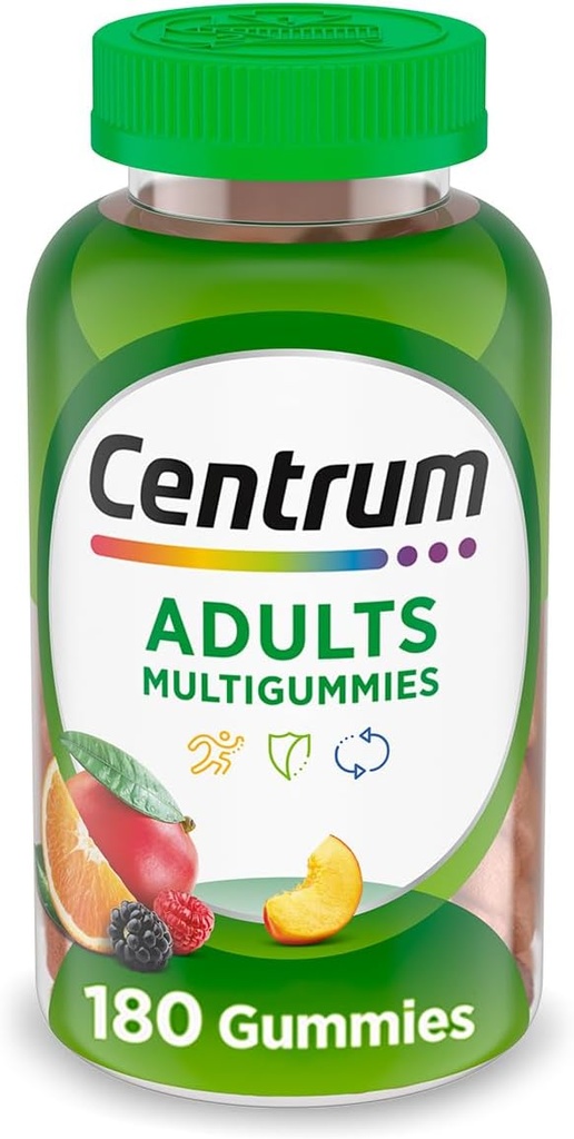Centrum MultiGummies Gummy Multivitamin for Adults, Multivitamin/Multimineral Supplement with Vitamins D, B and E, Assorted Fruit Flavor - 180 Count 2