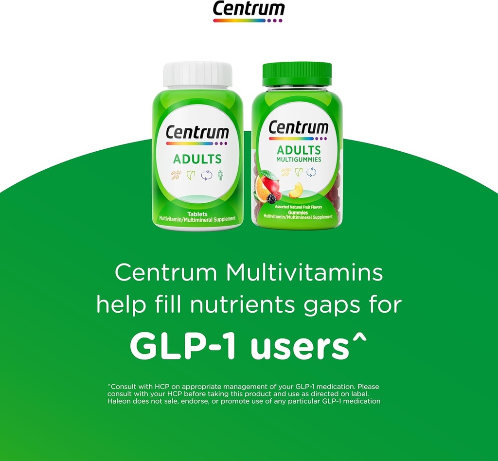 Centrum MultiGummies Gummy Multivitamin for Adults, Multivitamin/Multimineral Supplement with Vitamins D, B and E, Assorted Fruit Flavor - 180 Count 4