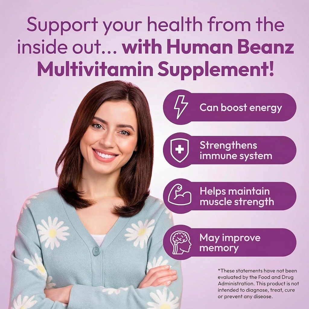 Multivitamin Jelly Bean Gummies with Zinc for Men and Women, Immune Support Dietary Supplements for Adults, Vegetarian, 120 Berry Blast Jelly Beans, Kosher 5