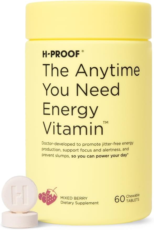 H-PROOF Bundle & Save, The Anytime You Drink Vitamin, 40 Chewable Tablets (20 Servings), Black Cherry & The Anytime You Need Energy Vitamin, 60 Chewable Tablets (30 Servings), Mixed Berry 6