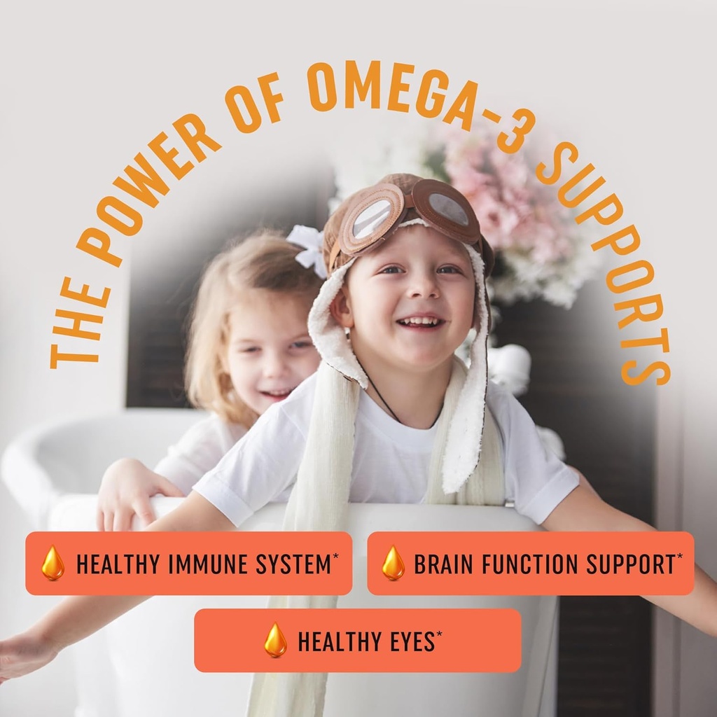 Vegan Omega 3 Liquid Drops for Kids with Algae Oil & Vegan DHA | Fruit Flavor | Immune, Eye, and Brain Support for Children Age 2+ | Omega 3 | Non-GMO, Third-Party Tested | 1 Fl Oz, 30 Servings 4
