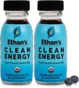 Ethan's Organic Clean Energy Shots Pomegranate Blueberry, Sugar Free Natural Pre-Workout Focus Boost, Gluten Free, Vegan, B6 & B12 Vitamin C with Green Tea Extract and Guayusa (2 Pack of 2oz Shots) 2