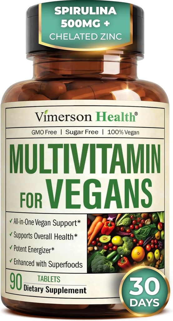 Vegan Multivitamin for Women & Men - Essential Multivitamins & Multiminerals 90 Tablets with Vitamin B12, A, D, C, Zinc, Magnesium & More for Total Body Wellness - 23 Key Nutrients & Vitamins 2