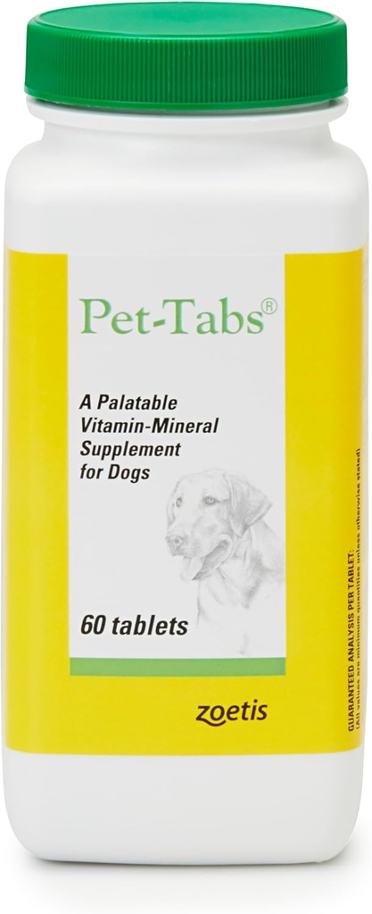 Pet-Tabs Multivitamin and Mineral Supplement for Dogs, Chewable Tablet, 60 Count Bottle 2