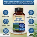 Brain Booster 40-in-1 Formula Supplement for Focus, Memory, Clarity, Energy | for Men & Women, Cognitive Function Nootropic Support with DMAE, Brain Health Formula | (180 Capsules - 90 Day Supply) 5