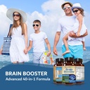 Brain Booster 40-in-1 Formula Supplement for Focus, Memory, Clarity, Energy | for Men & Women, Cognitive Function Nootropic Support with DMAE, Brain Health Formula | (180 Capsules - 90 Day Supply) 6