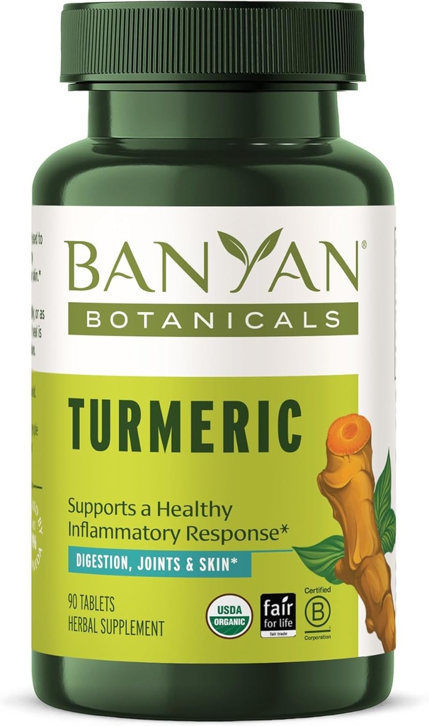 Banyan Botanicals Turmeric Tablets – Organic Turmeric Supplement (Curcuma Longa) – for Supporting Healthy Skin, Comfortable Joints & Overall Health* – 90 Tablets – Non-GMO Sustainably Sourced Vegan 2